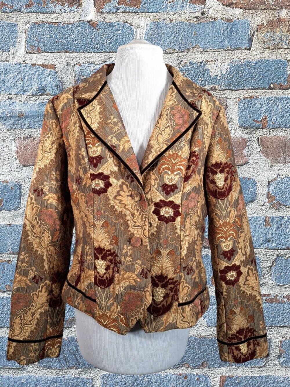 Erin London Jacquard‑Style Tapestry Look Blazer Jacket Size Medium